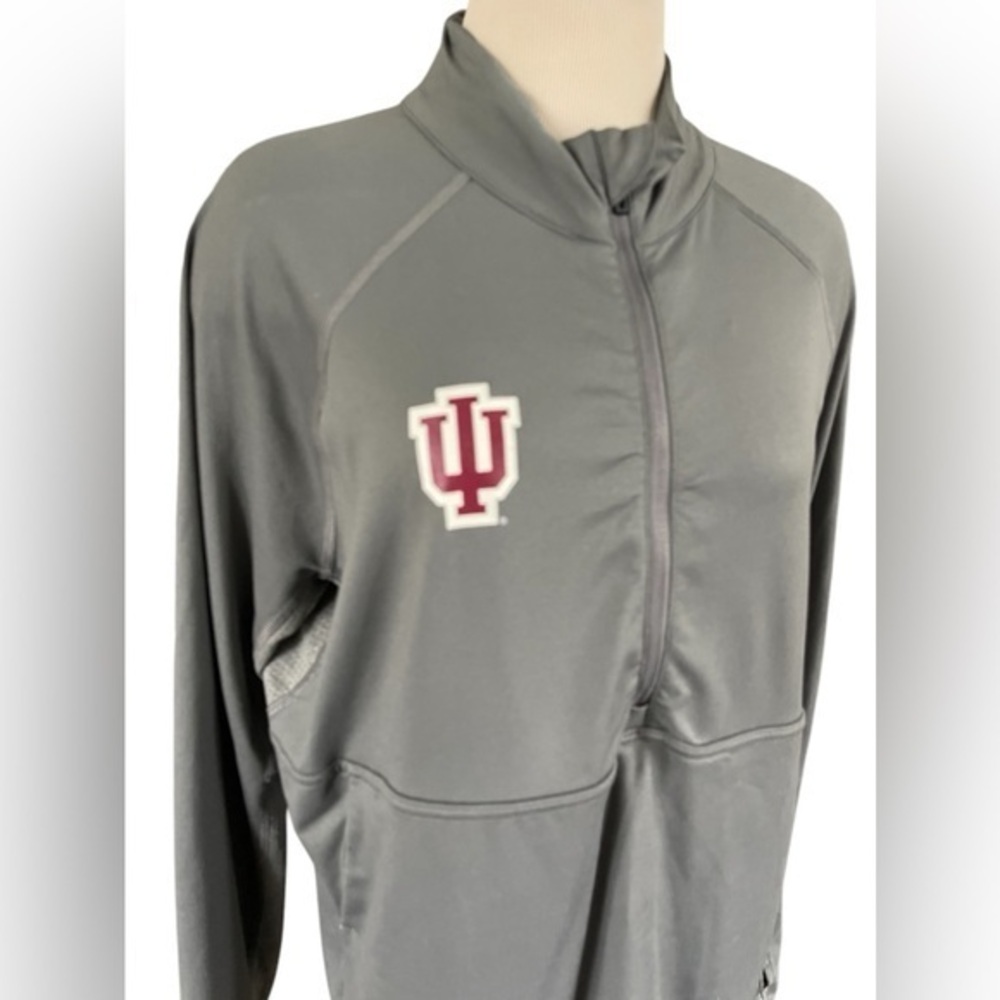 adidas Gray Indiana University 1/4 Zip Pullover